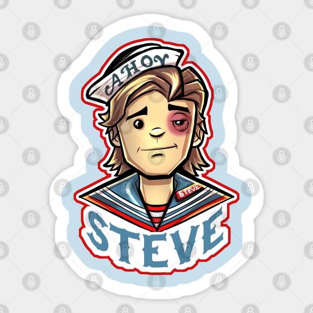 Steve Stranger Things Scoop Troop Sticker by Dustinart